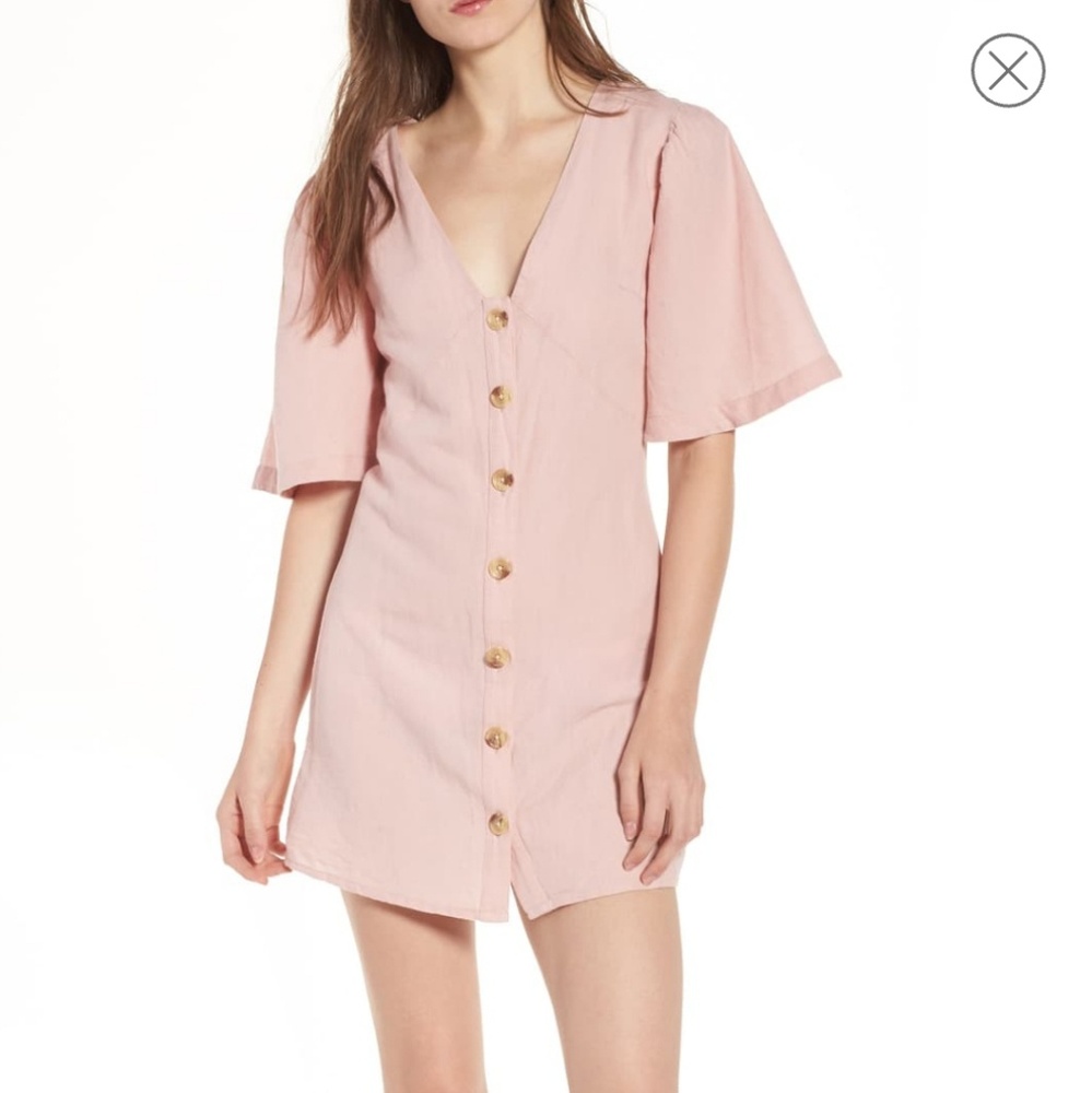 💎NWT Topshop Angel Sleeve Linen Tunic Mini Shift Dress